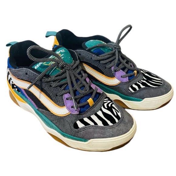 VANS BRUX WC ZEBRA SNEAKERS - tidepool / marigold - Men’s 6 / Women’s 7.5 - Picture 3 of 6